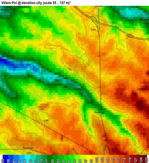 Villers-Pol elevation map