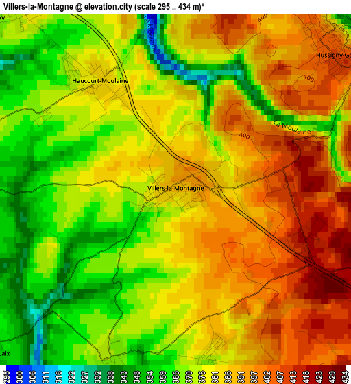 Villers-la-Montagne elevation map