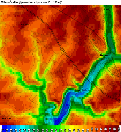 Villers-Écalles elevation map