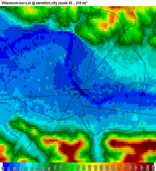 Villeneuve-sur-Lot elevation map