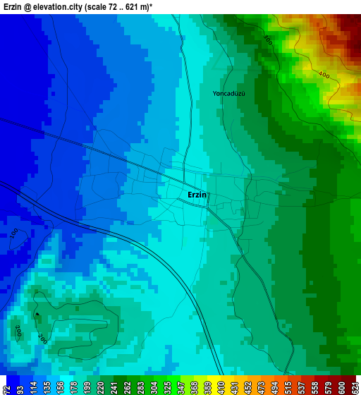 Erzin elevation map