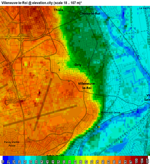 Villeneuve-le-Roi elevation map