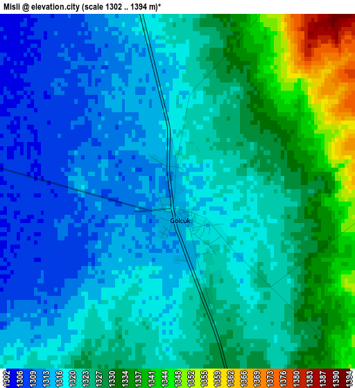 Misli elevation map