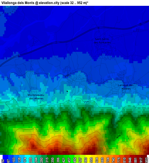 Vilallonga dels Monts elevation map