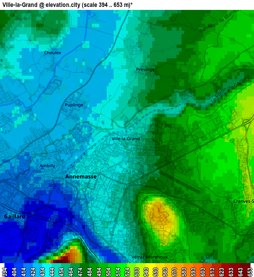 Ville-la-Grand elevation map