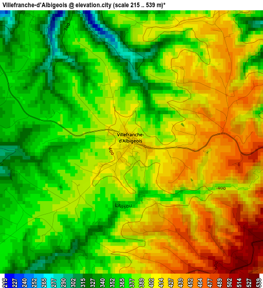 Villefranche-d'Albigeois elevation map