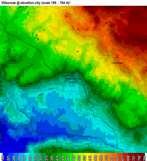 Villecroze elevation map