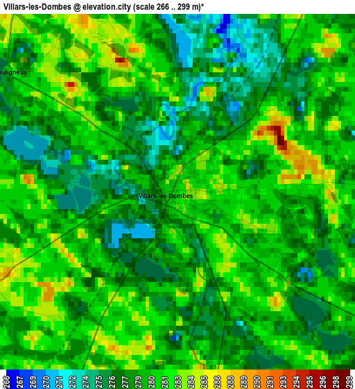 Villars-les-Dombes elevation map