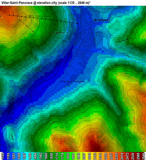 Villar-Saint-Pancrace elevation map