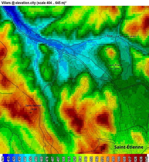 Villars elevation map