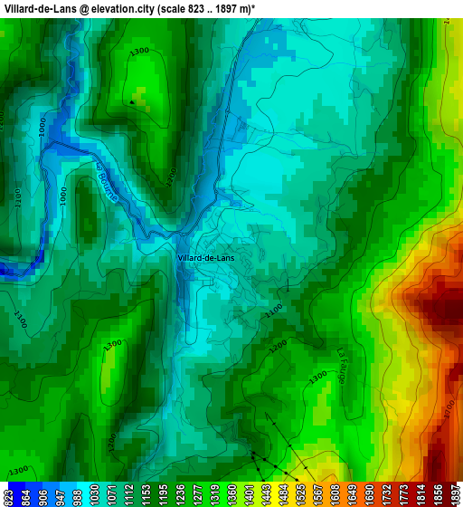 Villard-de-Lans elevation map