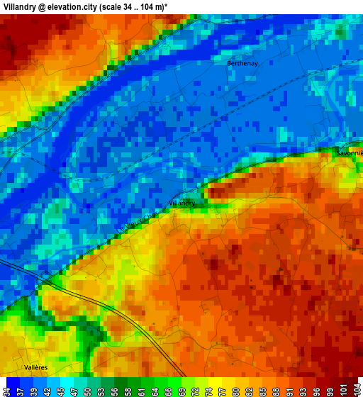 Villandry elevation map