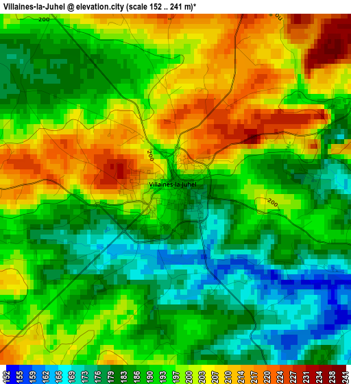 Villaines-la-Juhel elevation map