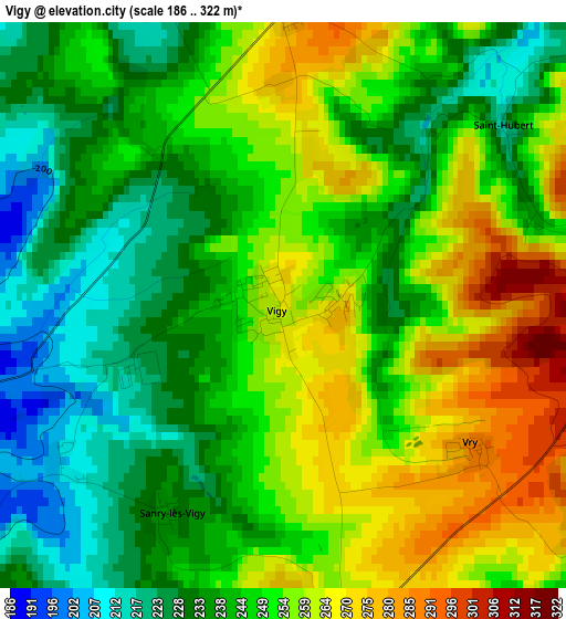 Vigy elevation map