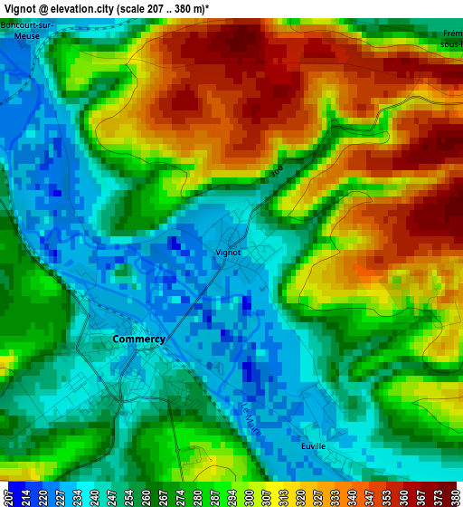 Vignot elevation map