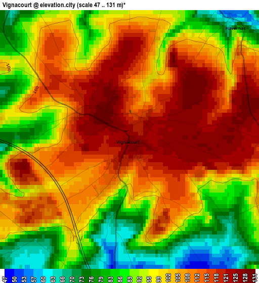 Vignacourt elevation map