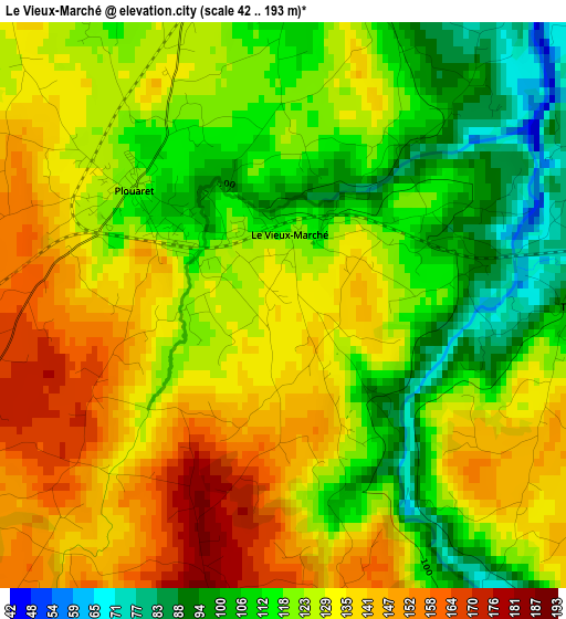 Le Vieux-Marché elevation map