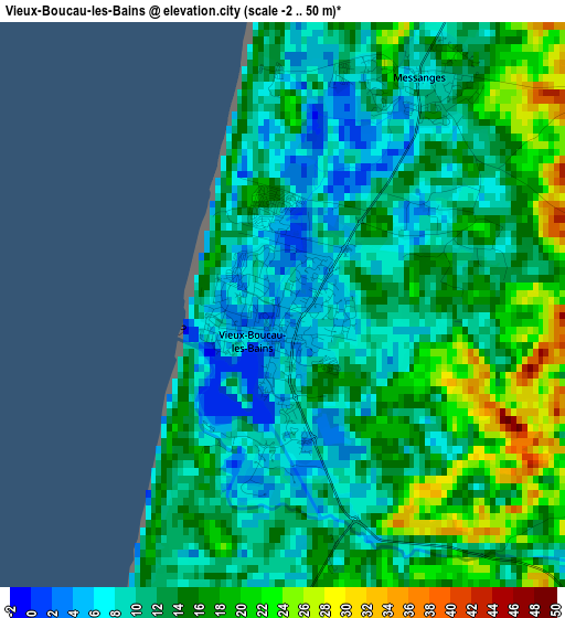 Vieux-Boucau-les-Bains elevation map