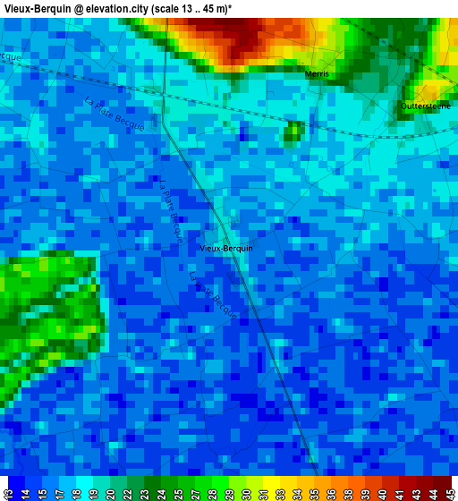 Vieux-Berquin elevation map