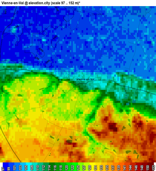 Vienne-en-Val elevation map