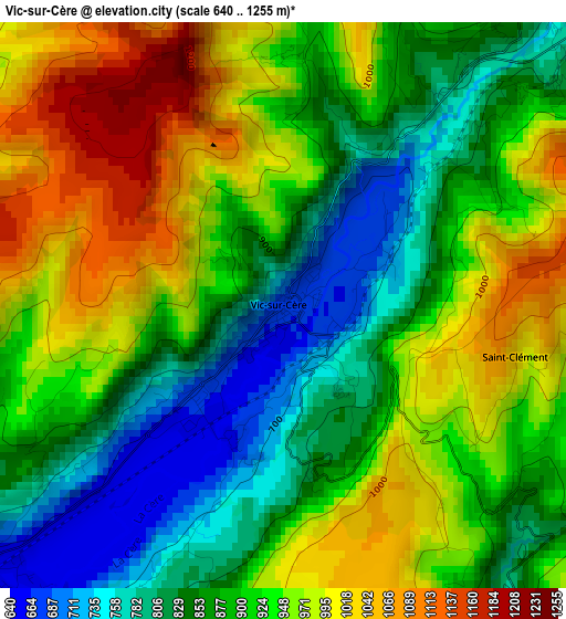 Vic-sur-Cère elevation map