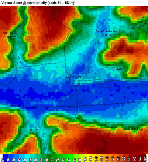 Vic-sur-Aisne elevation map