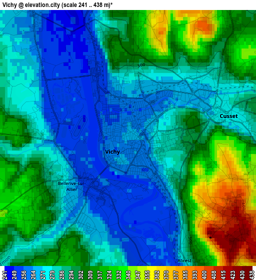 Vichy elevation map