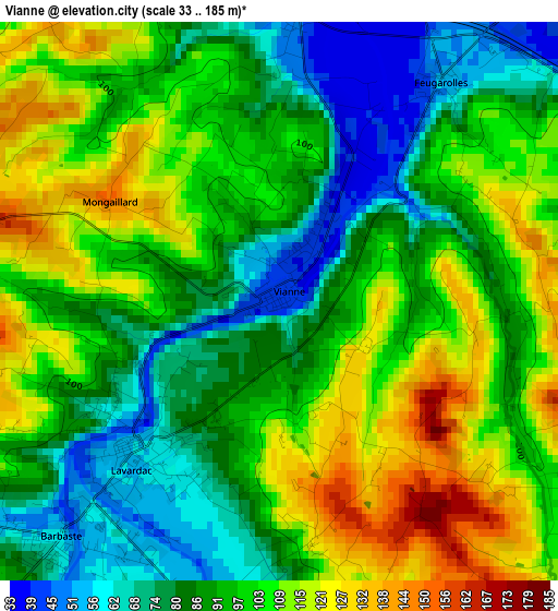 Vianne elevation map