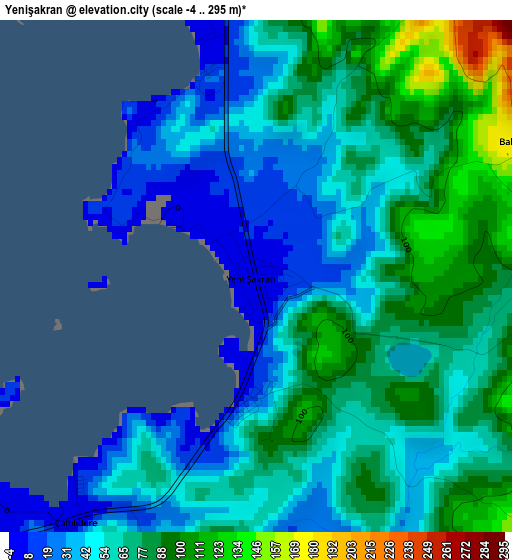 Yenişakran elevation map