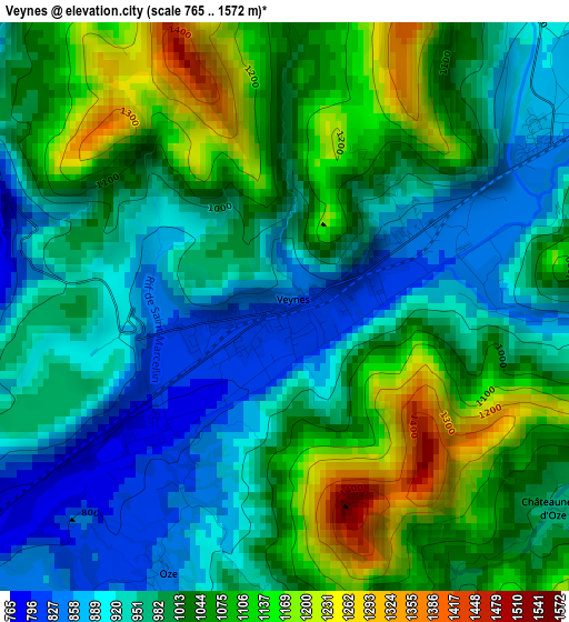 Veynes elevation map