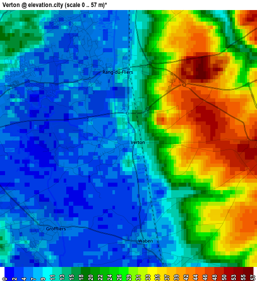 Verton elevation map