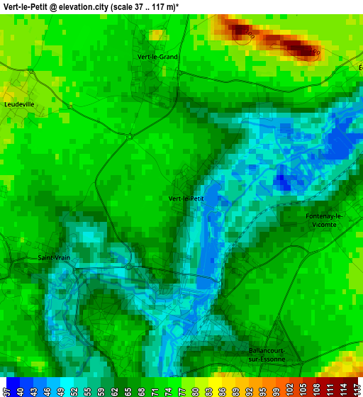 Vert-le-Petit elevation map