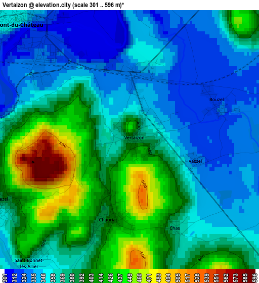 Vertaizon elevation map