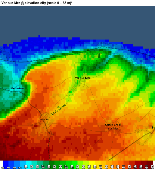 Ver-sur-Mer elevation map