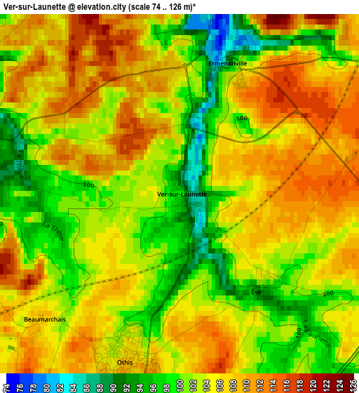 Ver-sur-Launette elevation map