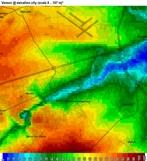 Verson elevation map