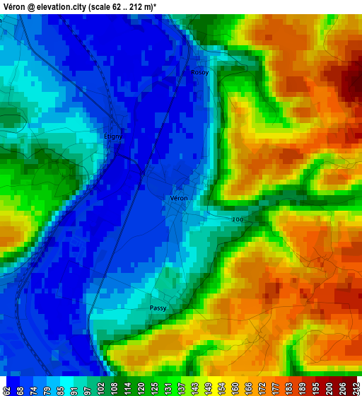 Véron elevation map