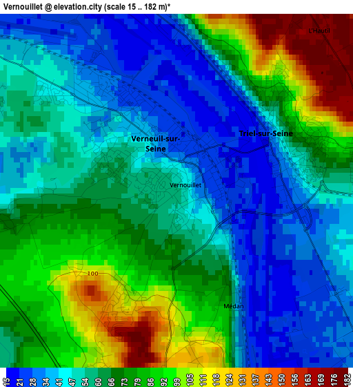 Vernouillet elevation map