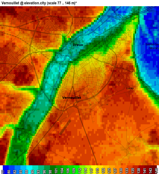 Vernouillet elevation map