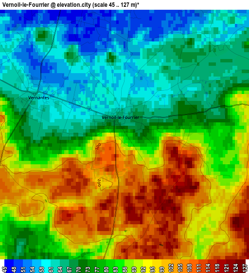 Vernoil-le-Fourrier elevation map