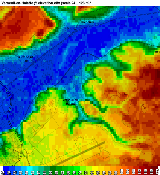 Verneuil-en-Halatte elevation map