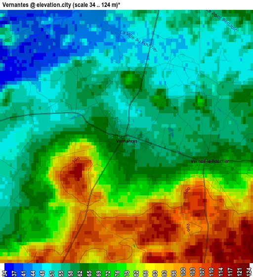 Vernantes elevation map