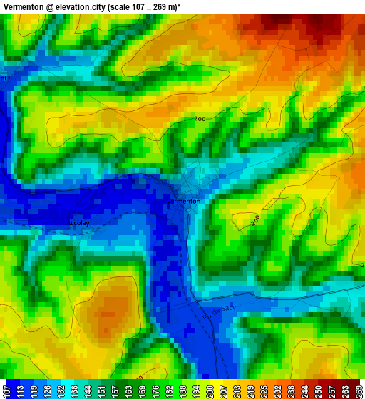 Vermenton elevation map