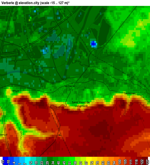 Verberie elevation map