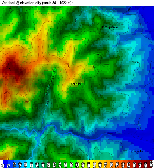 Ventiseri elevation map