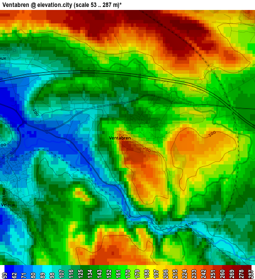 Ventabren elevation map