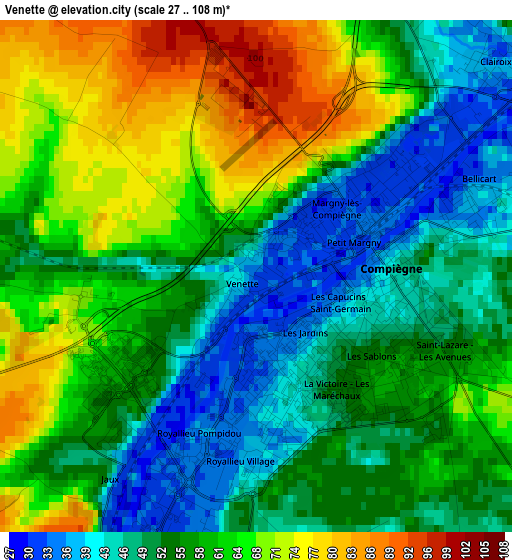 Venette elevation map