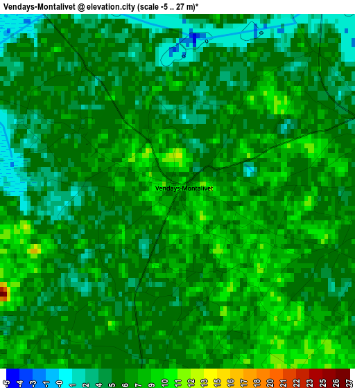 Vendays-Montalivet elevation map