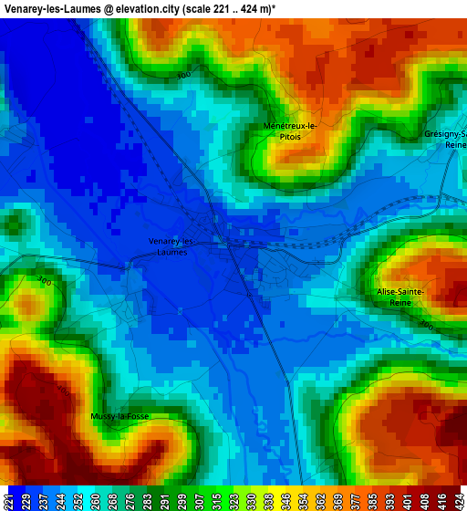 Venarey-les-Laumes elevation map