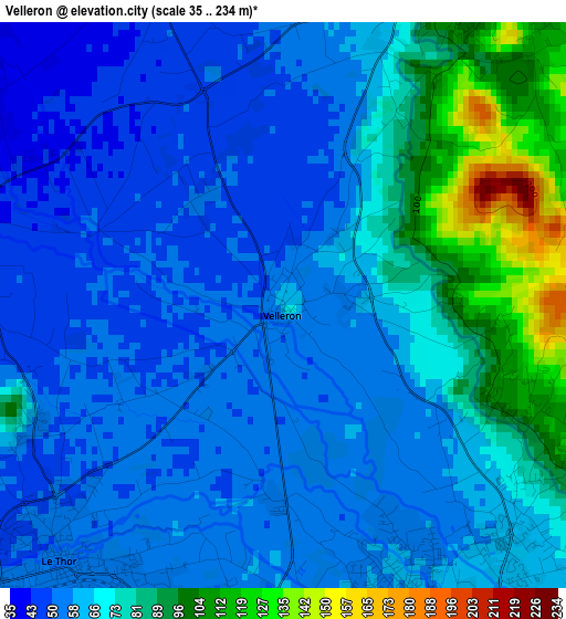 Velleron elevation map